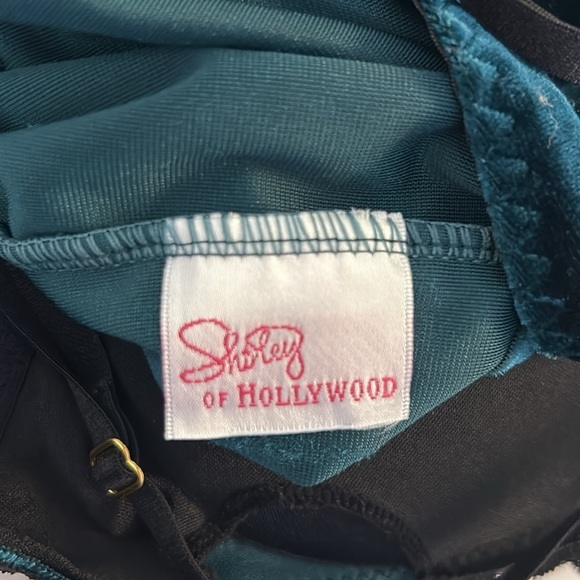 Shirley of Hollywood Green Velvet with Lace Sexy Bodysuit Light Padding Size XL - Picture 7 of 8